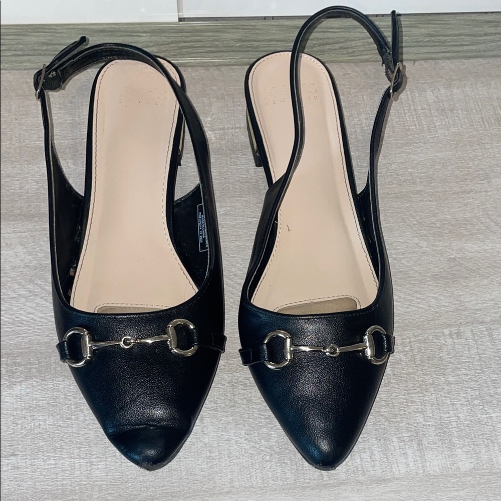 Jones New York Black Slingback Loafers